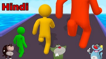 Giant Rush game / NOOB vs PRO vs hacker / oggy Game in Hindi