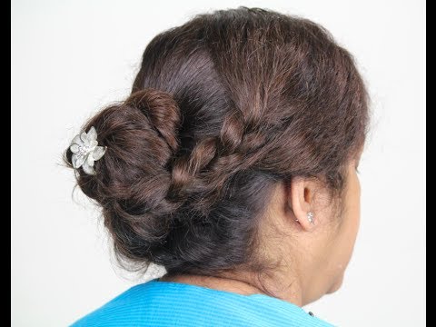 Hair Tutorial - Bun with Side braid ~ Bridal Indian Hairstyles makeup artist