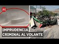 Cámaras captan el terrible accidente en la México-Pachuca por culpa de choferes imprudentes