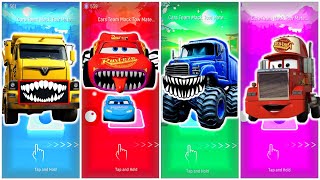 Tow Truck Eater vs Lightning McQueen Eater vs Monster Truck vs Mask Truck | Tiles Hop