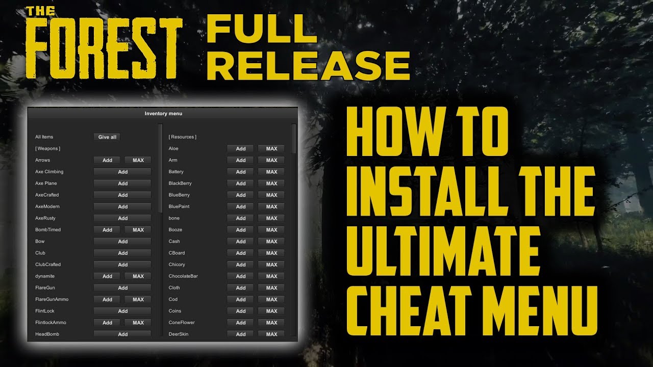 The Forest Cheats, Codes, and Commands ➤ The Full List