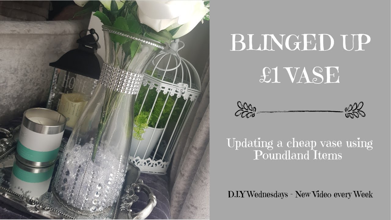 POUNDLAND VASE DRAB TO FAB IN 5 MINS QUICK AND SIMPLE D.I.Y SPARKLY