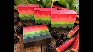 Rhubarb & Berry Cashmere cold process soap bars