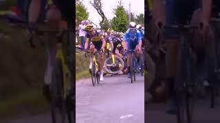 #A very funny video of bicycle racing# your small mistake can create  lots of problems#