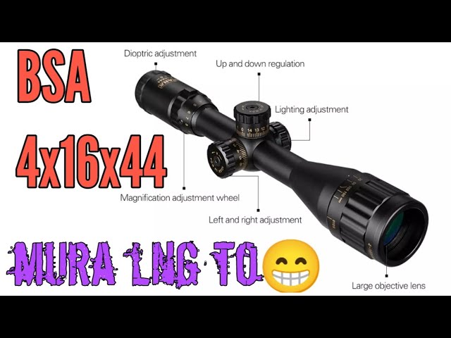 BSA scope, 4x16x44, with reticle illumination, unboxing - YouTube
