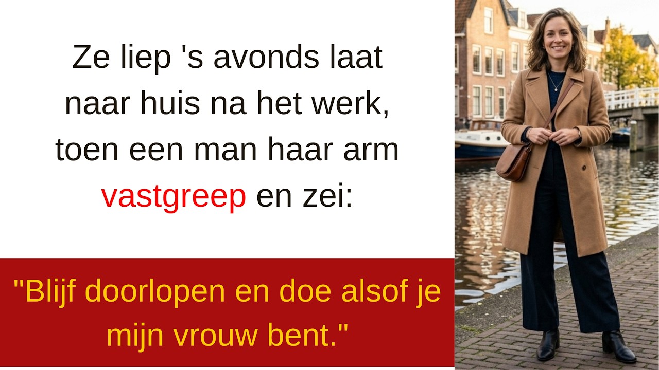 Ik was vergeten hoe het voelde om verrast te worden door het leven, tot een vreemde man mijn arm vastpakte en fluisterde: „Blijf lopen en doe alsof je mijn vrouw bent.” Twee minuten eerder was ik...