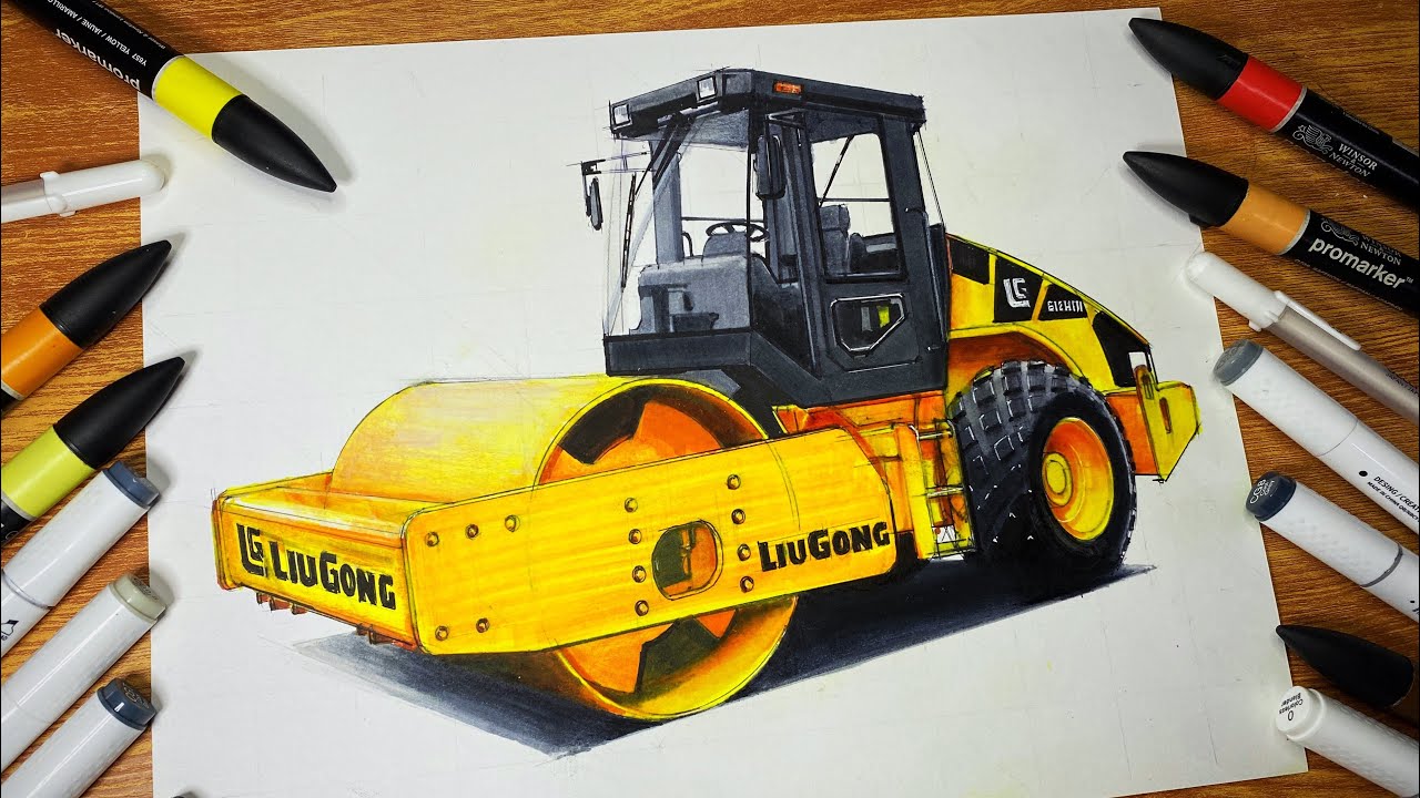 Drawing LiuGong 612H Road Roller Compactor
