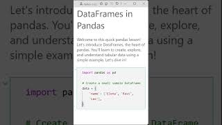 01 Introduction to DataFrames and Basics in Pandas