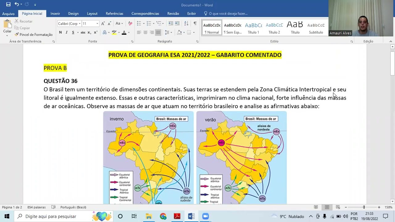 CORREÇÃO DA PROVA ESA 2021 [GEOGRAFIA]