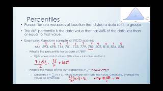 Intro Stats Chapter 2: Percentiles, Quartiles, and IQR