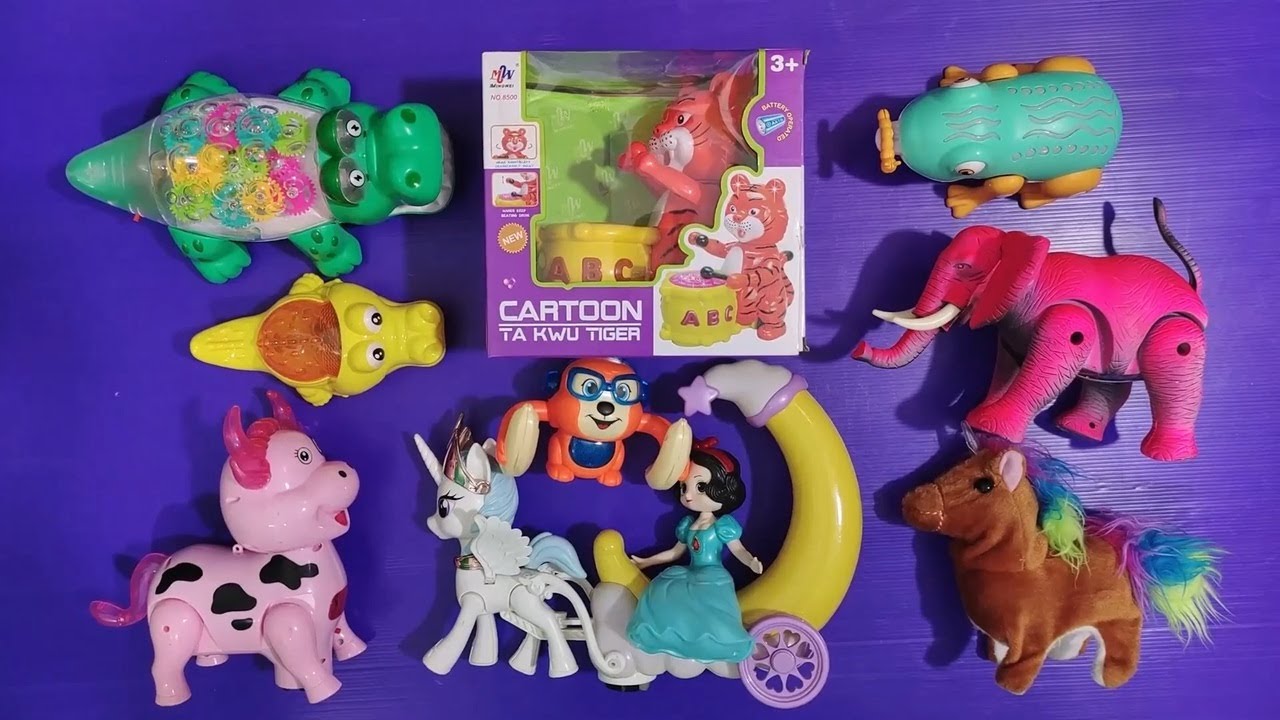 Unbox review Tiger, Crocodile, Cow, Elephant, Monkey, Horse, Frog