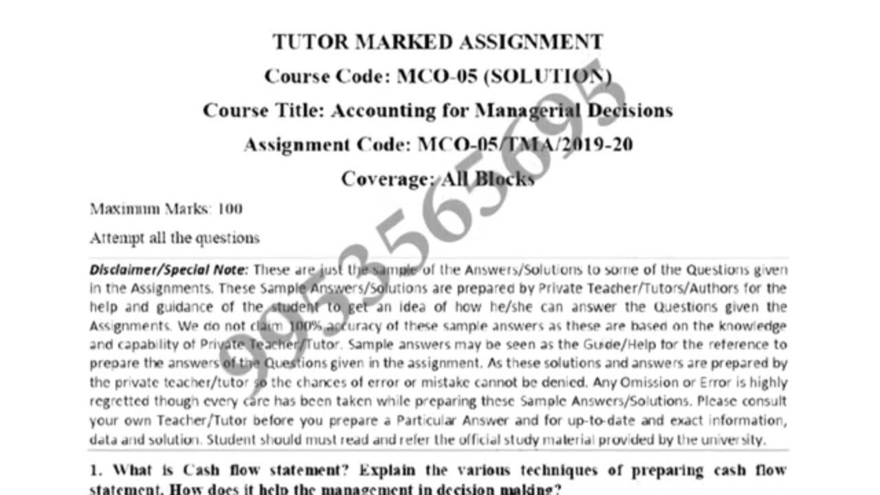 MCO-5 Solved Assignment 2019-20