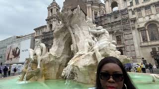 Fontana dei Quattro Fiumi (Fountain of the Four Rivers) in Piazza Navona, Rome, Italy.