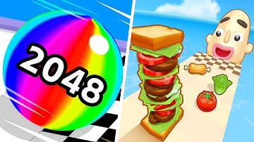 Sandwich Runner | Ball Run 2048 All Level Gameplay Walkthrough (Android iOS) Ep 6