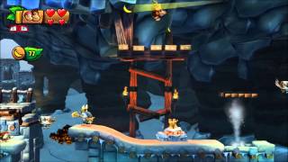 Donkey Kong Country Tropical Freeze - 100% Walkthrough - 6-B Icicle Arsenal Puzzle And Kong