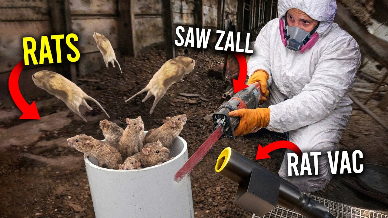 PIPE full of rats unleashed by Saw Zall and Rat Vac!
