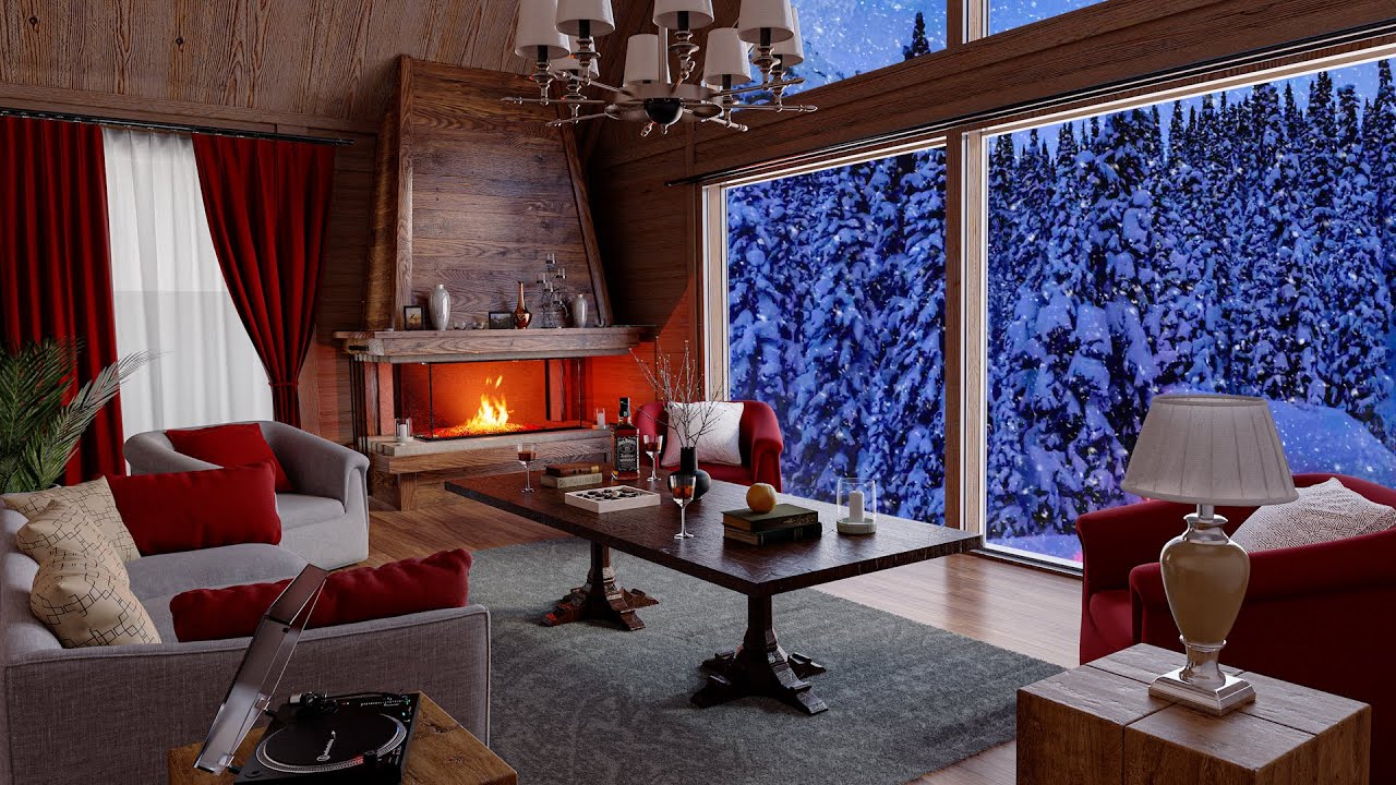 Relaxing Blizzard, Howling Wind, Snow Storm Sounds in a Cozy Winter ...