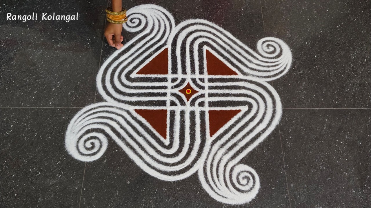 Beautiful Padi Kolam Design  | 4*2*2 Creative Rangoli Kolam | Padi Kolam Muggulu | Rangoli Kolangal