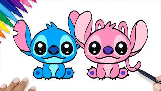 how draw stitch angel cute
