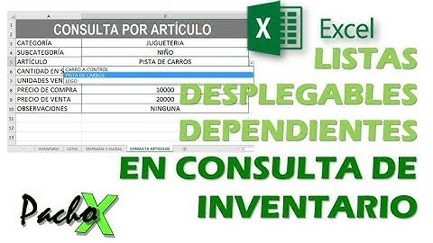 Consulta de inventario con listas desplegables dependientes en Excel | Microsoft Excel
