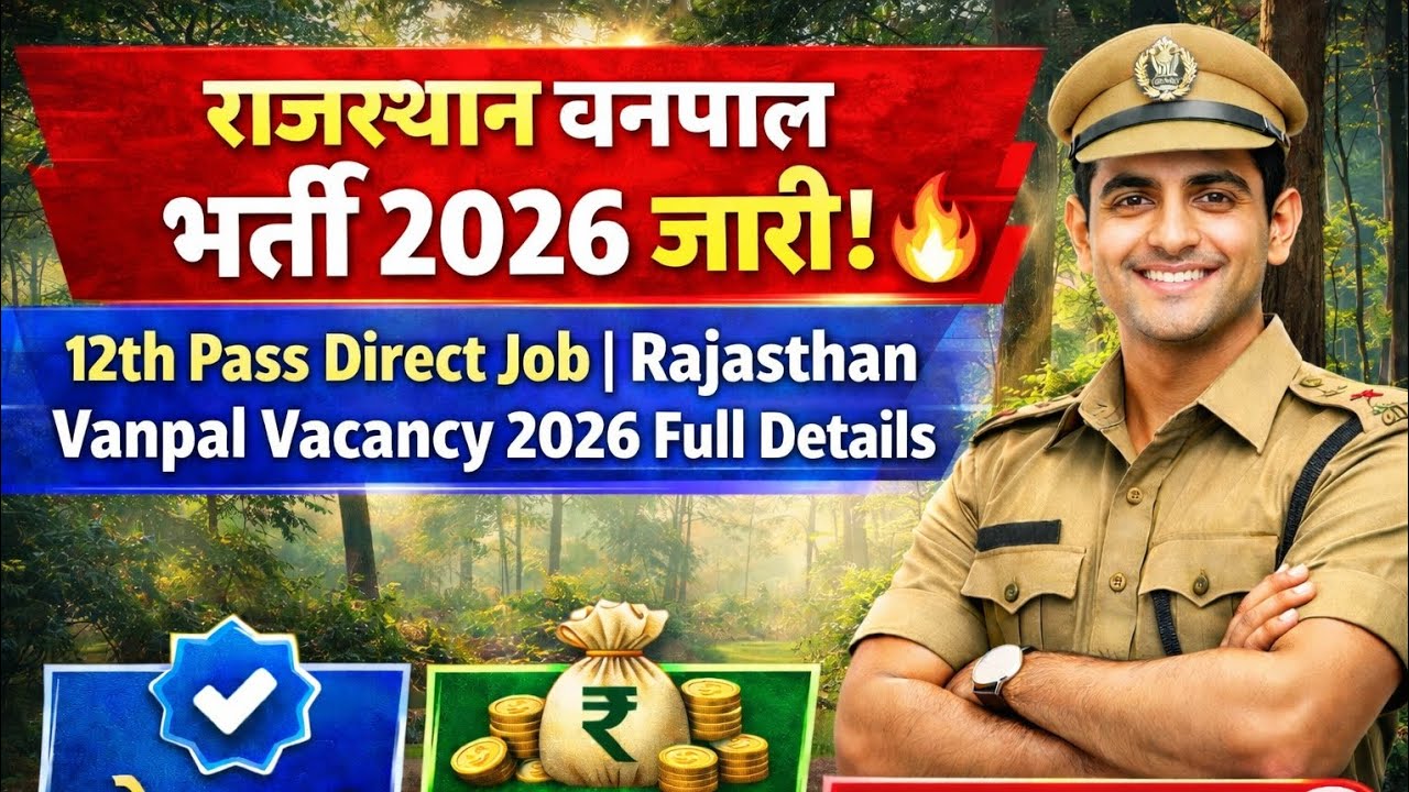 राजस्थान वनपाल भर्ती 2026 जारी! 🔥| 12th Pass Direct Job | Rajasthan Vanpal Vacancy 2026 Full Details