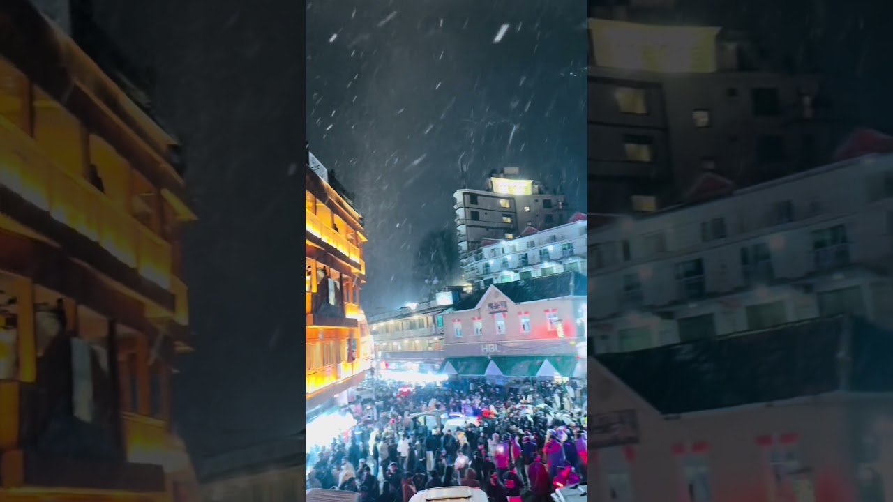 Happy New Year Night At Gpo Chowk Murree with Snow Fall in Murree