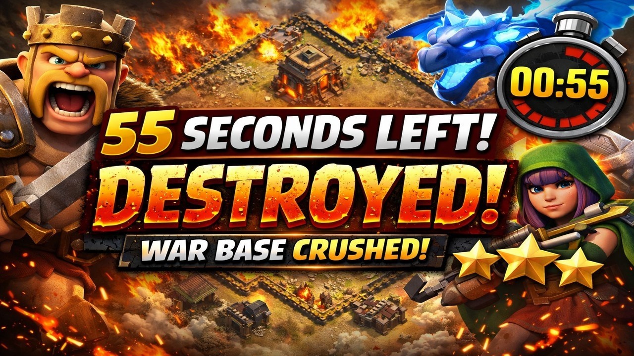 55 Seconds Still Remaining & It’s Already Over! 💀 | Clash of Clansz