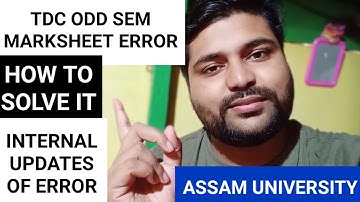 TDC odd sem marksheet error | How to solve | Internal Updates of error | Pranoy Roy
