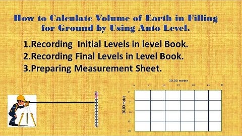 How to calculate Volume of Earth filling for a ground by using auto level.