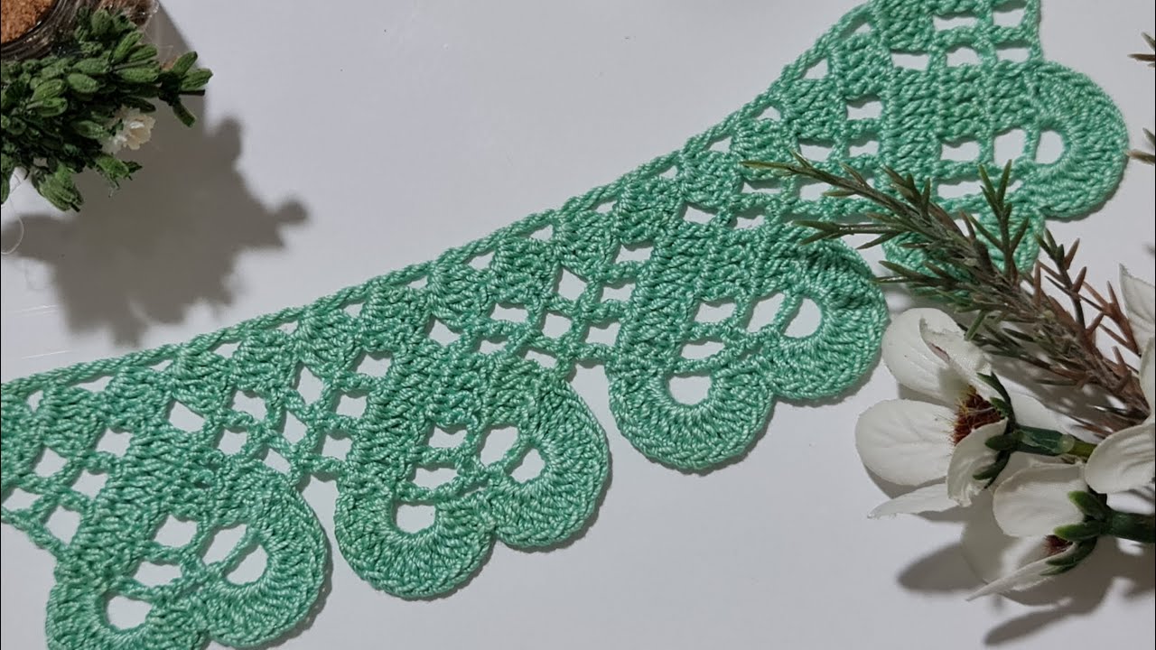 BAYILDIMM Tığişi Örgü Kenar Danteli, Havlu Kenarı Pike Kenarı, Kalpli Dantel & Crochet