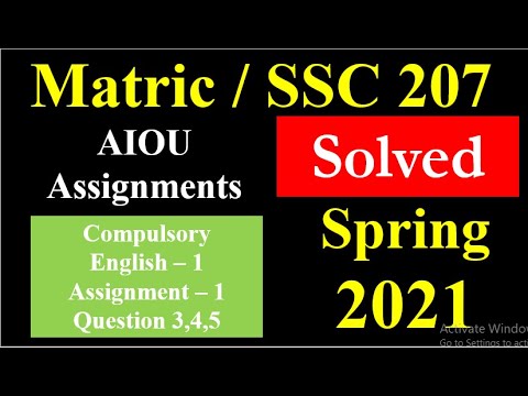 aiou solved assignment ssc 207