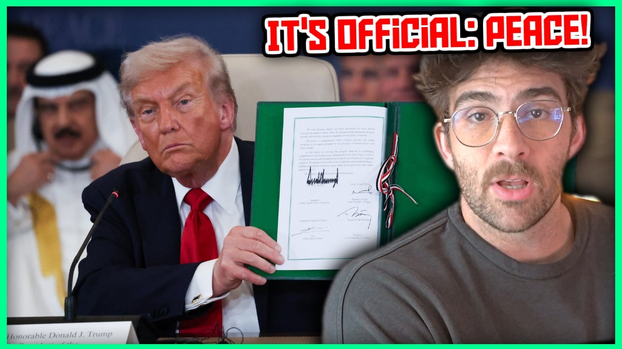 Trump Signs Historic Gaza Peace Plan at Peace Summit | Hasanabi Reacts