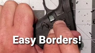 Glock stippling borders easy tool technique. DIY tutorial.