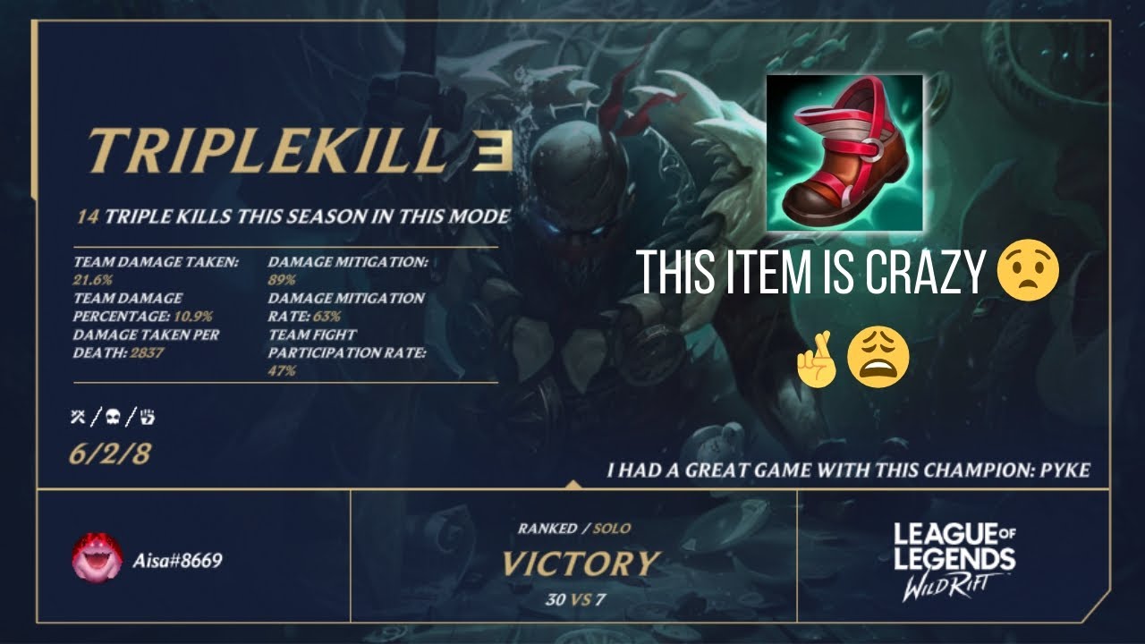 Wild Rift - Rank Support Pyke Full Gameplay (No commentary) - YouTube