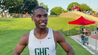 Granada Hills sprinter Dijon Stanley at the 2023 CIF-State Track and Field Prelims