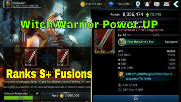 Darkness Rises Tips and Tricks: Rank S+ Fusion & Warrior/Witch Power Up