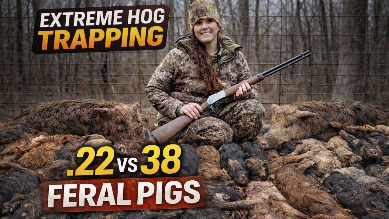 EXTREME Wild Hog Trapping | Lever Action .22 vs 38 Feral Pigs — Record-Breaking Catch & Cook