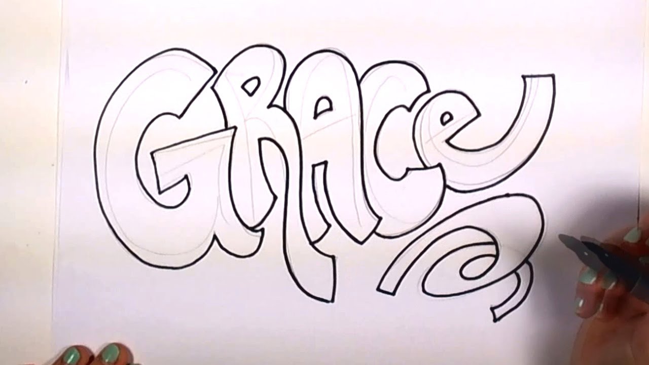 How To Draw Your Name Cool Letters Grace In Graffiti Letters Mlt Youtube