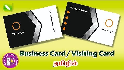💎Modern Business / Visiting card in Coreldraw step by step tutorial in tamil @PKGraphics054