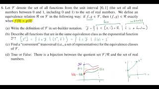 Equivalence Classes, Transversals, and Quotient Sets, Superquiz 1 Problem 6