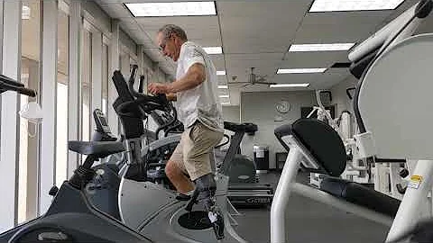 Introduction to riding a stationary bike for above knee amputee with prosthesis