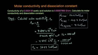 Calculating molar conductivity & dissociation constant | Electrochemistry | Chemistry | Khan Academy