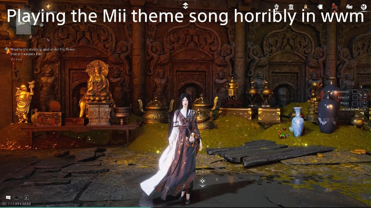 Playing the Mii theme song horribly on a recorder