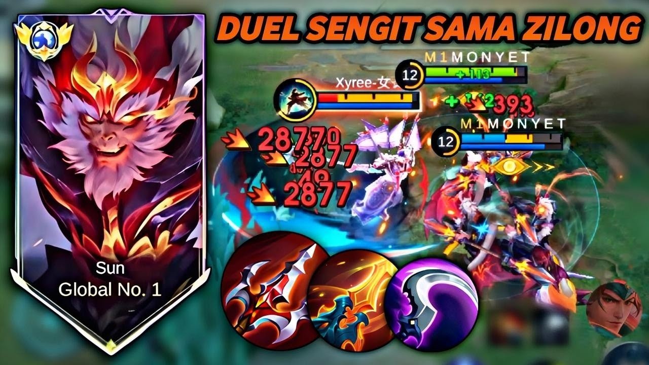 MUSUH PICK ZILONG JANGAN TAKUT 😱 SUN PEMBANTAI ALL HIRO | MOBILE LEGENDS 