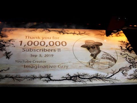 1Million Subscriber Commemorative Plaque (Lichtenberg wood burning)