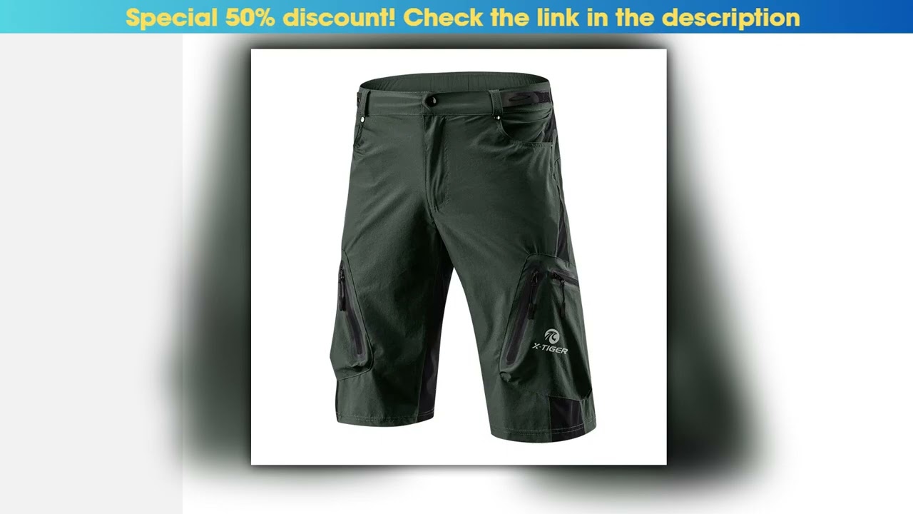 XTiger Mens Cycling Shorts With 5D Gel Pad Cycling Underwear Mountain Bike Downhill Shorts Loose