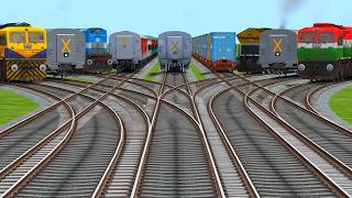 9 Trains Run Backward At Bumpy Railroad crossing tracks | indian railways beamng drive train screenshot 2
