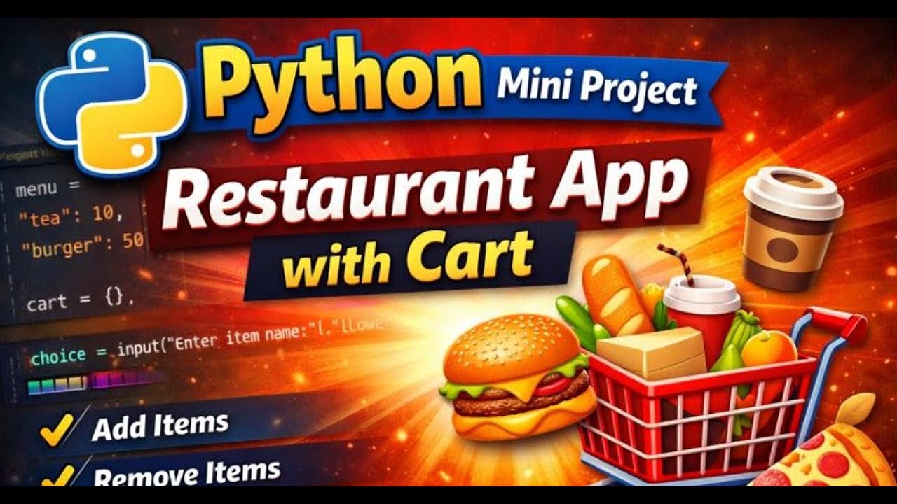 Python Mini Project | Restaurant Menu App using Dictionary & Cart System | Beginner Friendly