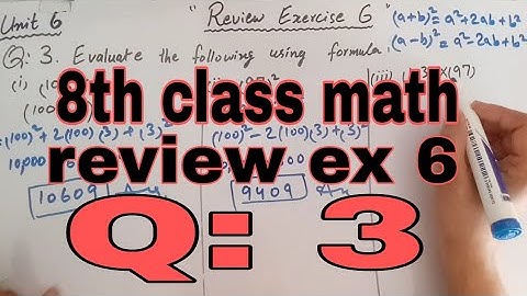 8th Class Math | Unit 6 | Review exercise 6 question 3 | Sindh textbook board Jamshoro