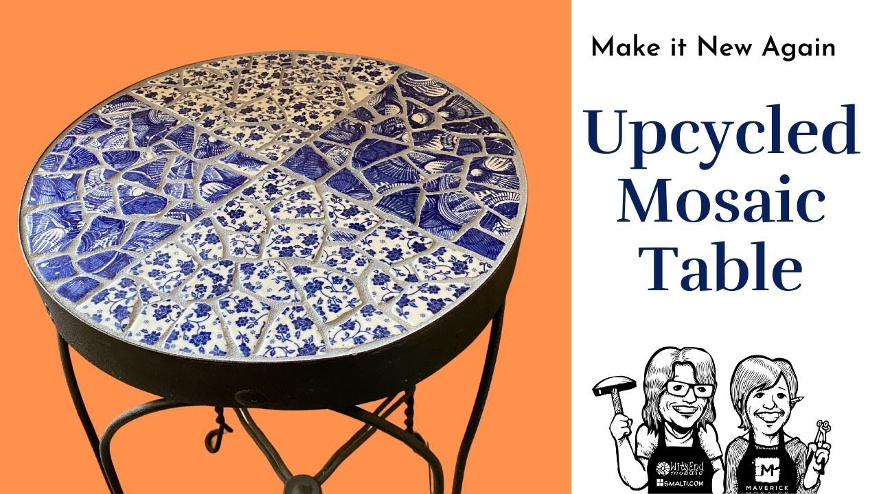 Mosaic Table Top using Ceramic and Plates - YouTube
